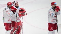 Třinečtí hokejisté po vyřazení ve čtvrtfinále play-off extraligy s pražskou Spartou