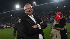 Jaroslav Tvrdík při oslavě titulu pražské Slavie