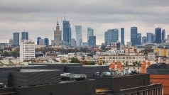 Panorama Varšavy s Palácem kultury