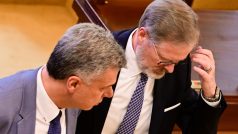 Pavel Blažek (vlevo) a Petr Fiala ve Sněmovně
