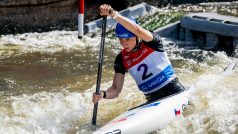 Vodní slalomářka Gabriela Satková v závodě Světového poháru v pražské Troji