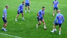 Fotbalisté národního týmu se po tréninku na Strahově přesunuli do Ostravy