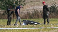 Místo havárie ruského dronu ve vesnici Wohyń ve východním Polsku