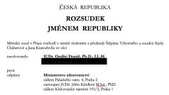 Pražský městský soud ve čtvrtek zrušil čtyři opatření ministerstva zdravotnictví