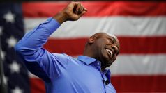 Republikánský kandidát na prezidenta Tim Scott při oznámení kandidatury