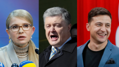 Favoriti ukrajinských prezidentských voleb: Julija Tymošenková, Petro Porošenko a Volodymyr Zelenskyj