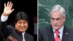 Prezident Bolívie Evo Morales a prezident Chile Sebastián Piñera