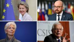 Ursula von der Leyenová, Charles Michel, Christine Lagardeová a Josep Borrell