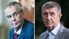 Prezident Miloš Zeman a premiér v demisi Andrej Babiš