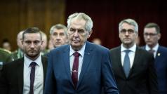 Prezident Miloš Zeman. Velitelské shromáždění náčelníka generálního štábu Aleše Opaty k objasnění úkolů české armády v roce 2019.