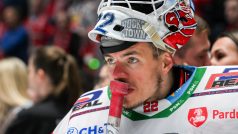 Pardubický brankář Roman Will po prohře v sedmém zápase ve finále hokejové extraligy s Kometou Brno
