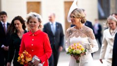 Prezident Petr Pavel s manželkou Evou přivítali při slavnostním ceremoniálu na Pražském hradě nizozemský královský pár, krále Willema-Alexandera a královnu Máximu