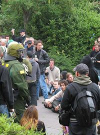 Demonstrace antiglobalistů v Rostocku