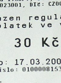 stvrzenka o zaplacení regulačního poplatku
