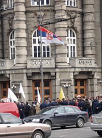 Demonstrace srbských válečných veteránů