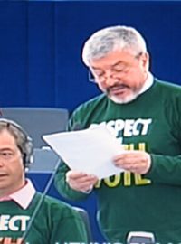 Český europoslanec Vladimír Železný  v Evropském parlamentu