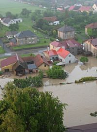 Povodeň v Jeseníku nad Odrou na Novojičínsku