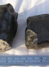 Meteority Bunburra Rock Hole nalezené během první expedice v říjnu 2008