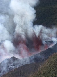 Výbuch sopky v národním parku Virunga