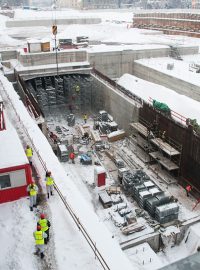 Současná stavba tunelu Blanka na Letné