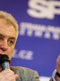 Miloš Zeman na besedě SPO na pražském Výstavišti.