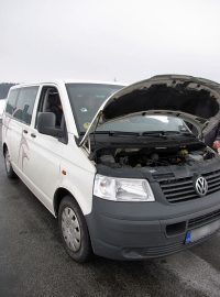 Kontrolovaný vůz na německé dálnici A6