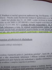 Detail z hospodářské činnosti dlužníka