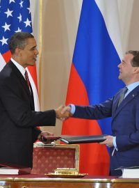 Barack Obama a Dmitrij Medveděv