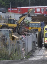 Rozestavěný tunel Blanka, který se propadl v ulici Patočkova.