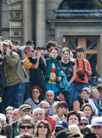 Hromadná demonstrace odborářů v Praze