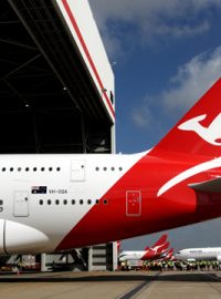 Airbus A380 v barvách společnosti Qantas