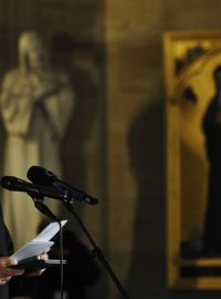 Prezident Václav Klaus při oslavách svátku boje za svobodu a demokracii v chrámu sv. Víta
