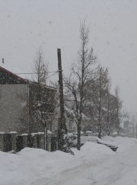 Zima a sníh v Úvalech - situace v centru města