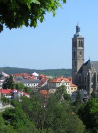 Pohled na Kutnou Horu s chrámem Sv. Jakuba