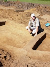 Polešovice - archeovýzkum, vedoucí archeolog Marek Lečbych