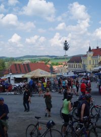 Cíl turistického pochodu Praha-Prčice