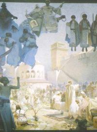 Alfons Mucha: Zavedení Slovanské liturgie na Velké Moravě