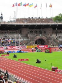 Jižní tribuna Olympijského stadiónu ve Stockholmu