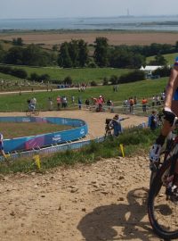 Jaroslav Kulhavý v kýčovité krajině na olympijské trati Hadleigh Farm