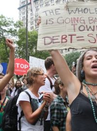 Demonstranti na newyorské Wall Street