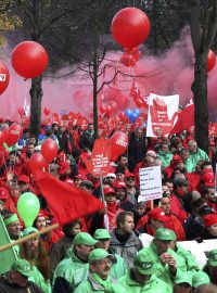 Belgické odbory protestovaly v centru Bruselu proti úsporným opatřením