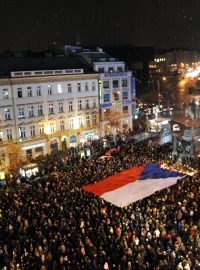 Pietní setkání občanů k úmrtí prezidenta Václava Havla