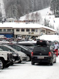 Parkování v lyžařském středisku (Hochficht, Rakousko)