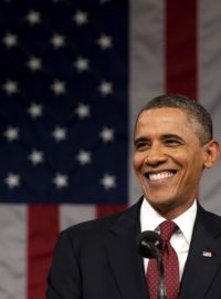 Prezident Barack Obama po projevu o stavu Unie