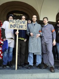 Pyžamový protest studentů Filozofické fakulty Univerzity Karlovy