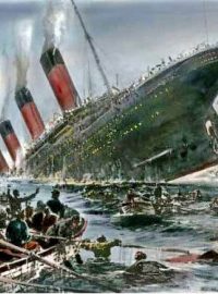 Potápějící se Titanic na kresbě očitého svědka Willyho Stöwera