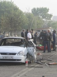Ulice v dagestánské Machačkale po výbuchu dvou bomb