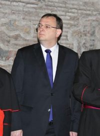 Premiér Petr Nečas navštívil baziliku svatého Klimenta ve Vatikánu