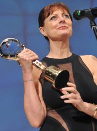 Slavnostní zakončení 47. MFF Karlovy Vary, cenu za mimořádný umělecký přínos světové kinematografii dostala Susan Sarandonová