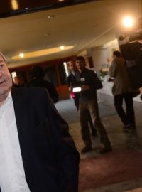 Lobbista a bývalý Zemanův poradce Miroslav Šlouf v hotelu Top na pražském Chodově, kde měl volební štáb Miloš Zeman